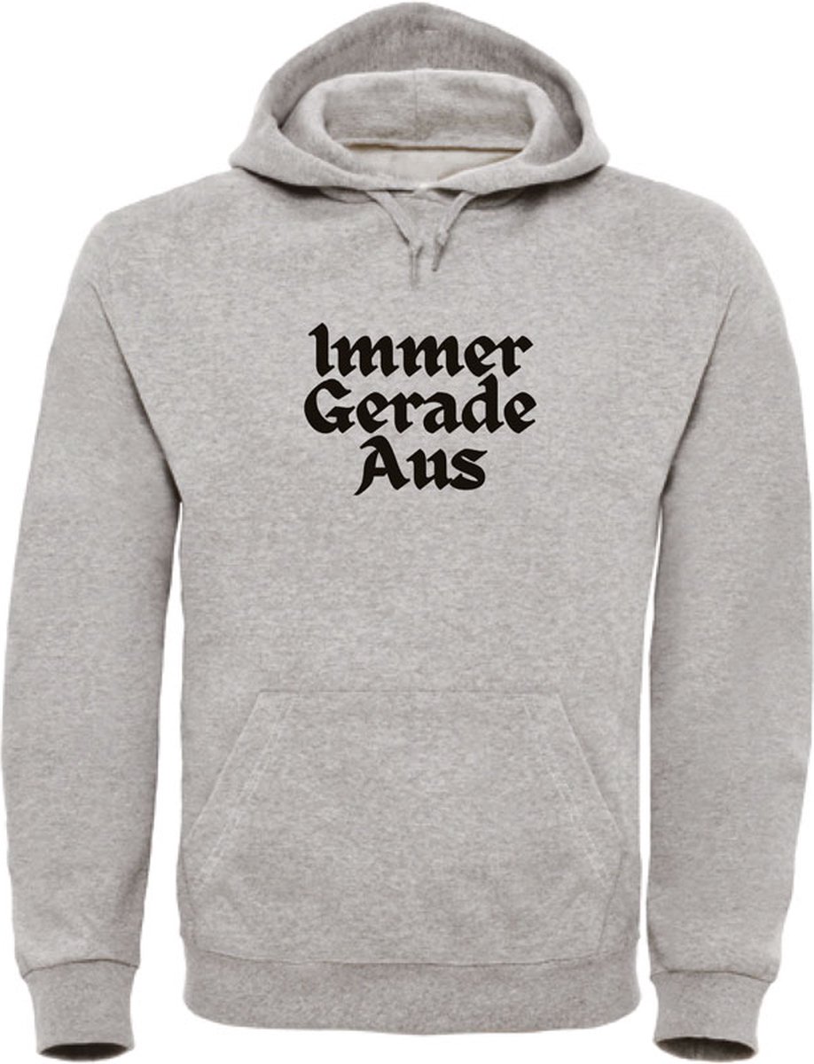 Immer gerade aus wintersport hoodie Grijs XL - soBAD. | Foute apres ski outfit | kleding | verkleedkleren | wintersporttruien | wintersport dames en heren